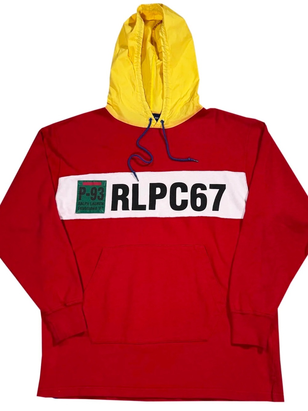 Vintage Polo RLPC67 Red / Yellow Hoodie (Size M)